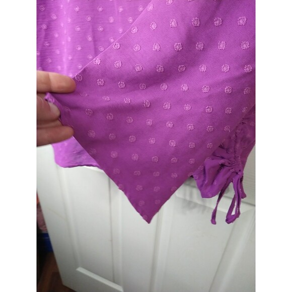 Counterparts Woman XL Purple Blouse Pullover Swiss Dot Runched Side - Picture 6 of 7